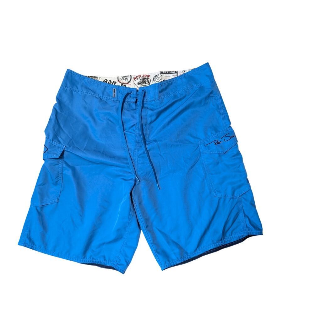 RON JON SURF SHOP Men's Board Shorts/swim shorts, Size 38; Blue